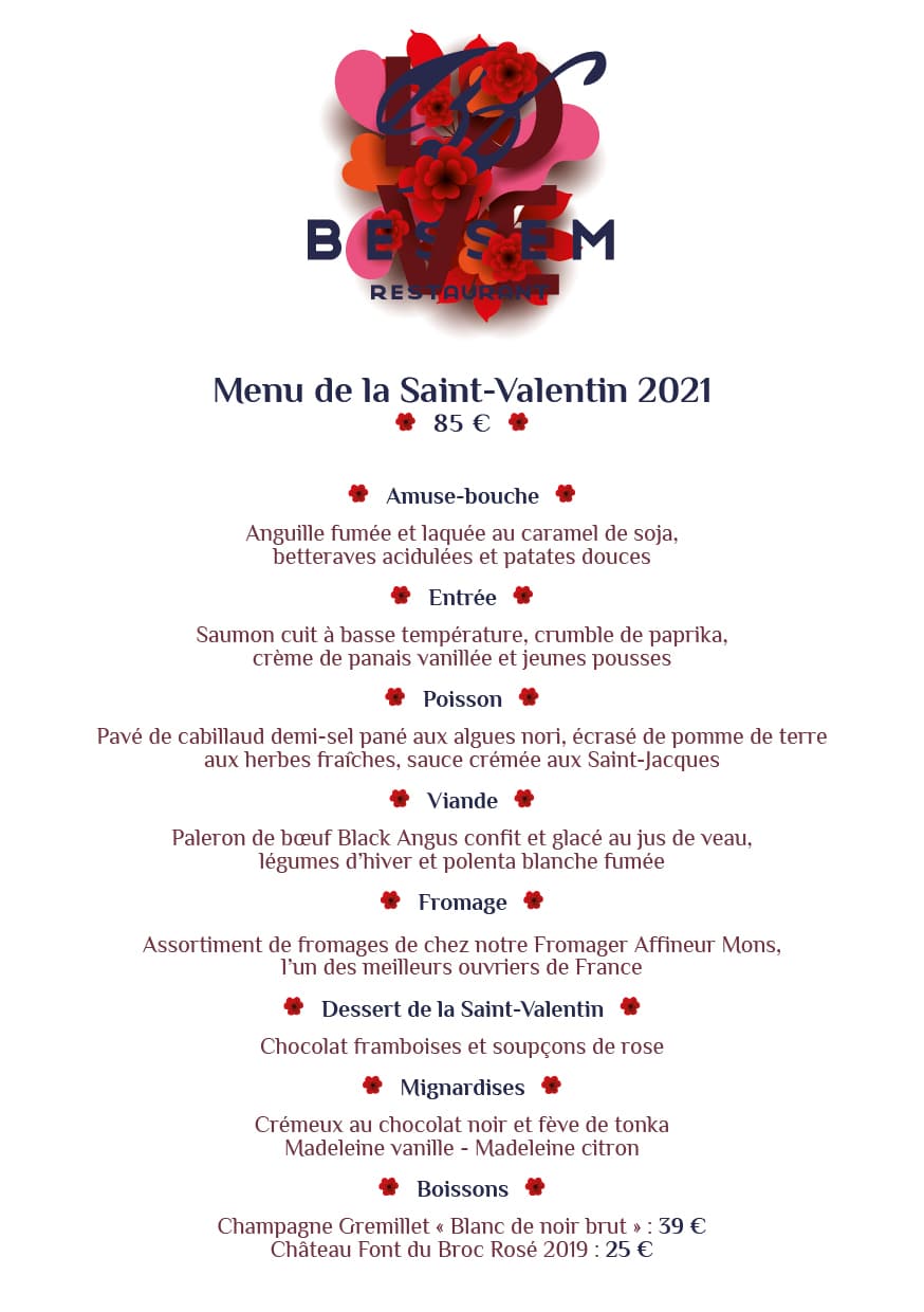 Valentine S Day Menu Bessem Restaurant Valentine S Day Menu Bessem Restaurant